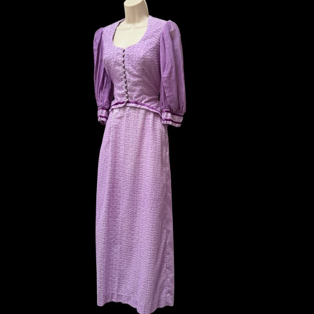 Sue Wong Young Innocent by Arpeja VINTAGE 2 Piece Edwardian Dress Purple Size XS - Picture 5 of 16